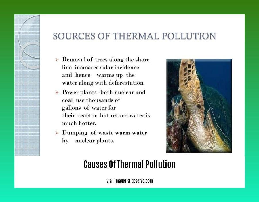 Causes of thermal pollution in points 2
