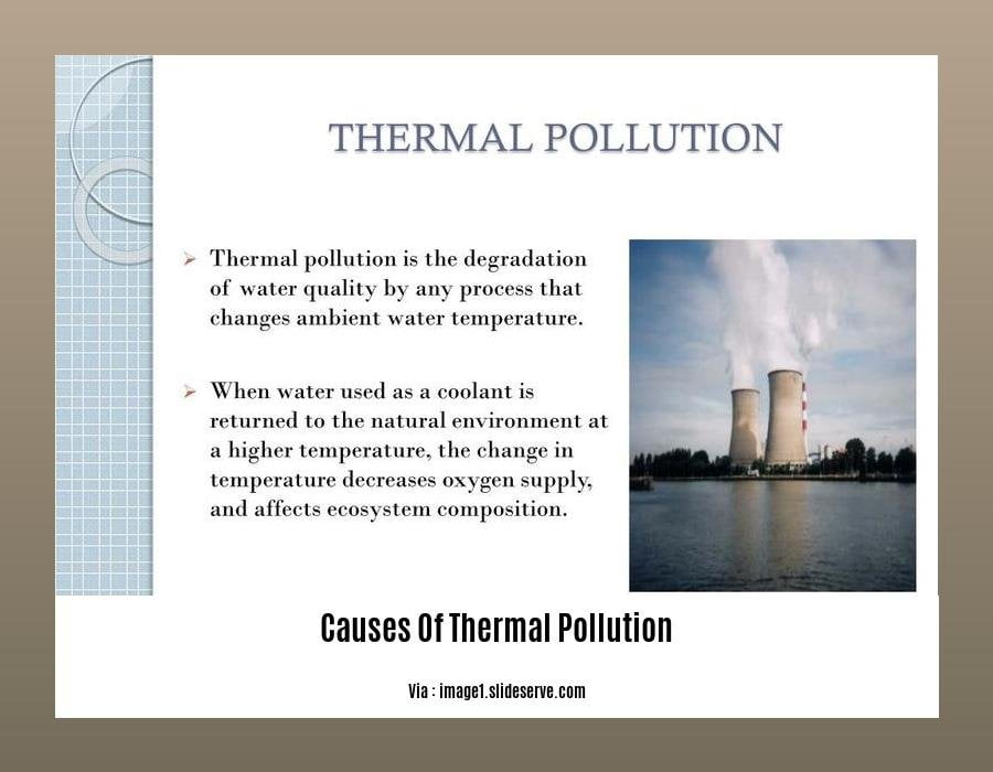 Causes of thermal pollution in points