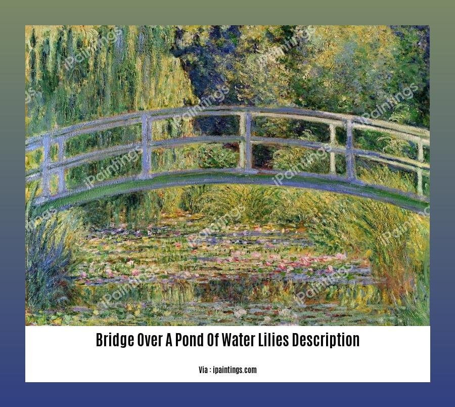 bridge over a pond of water lilies description 2