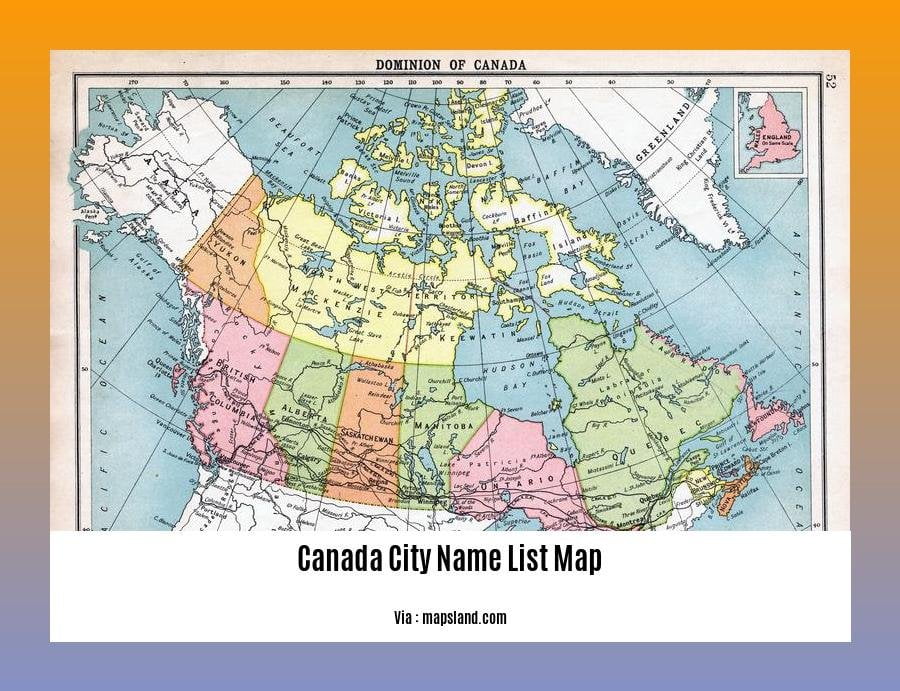 canada city name list map 2