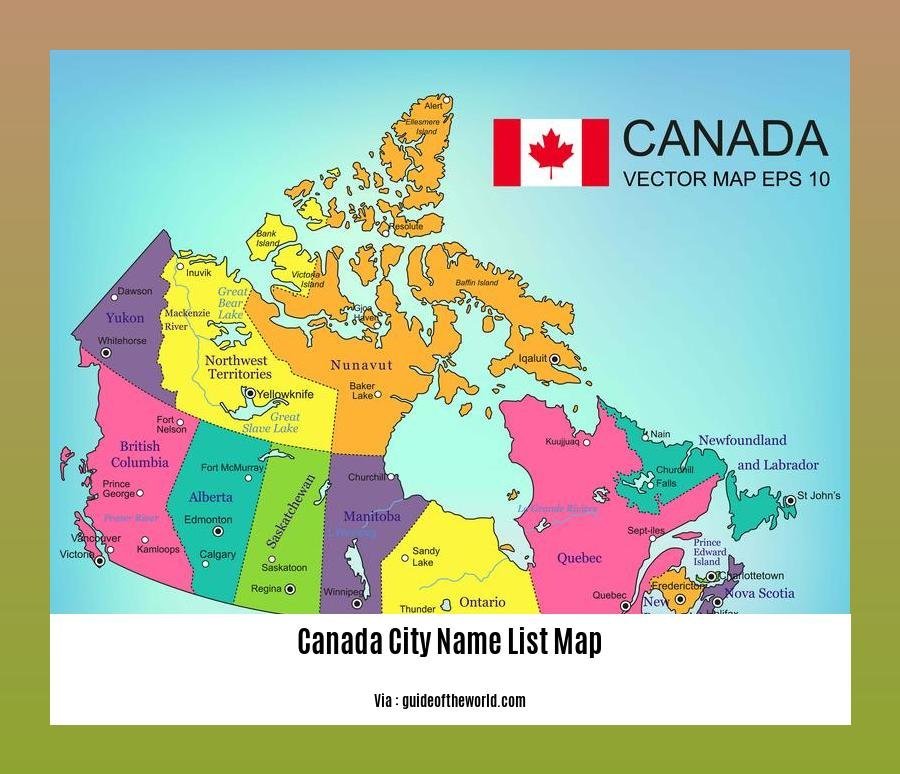 canada city name list map