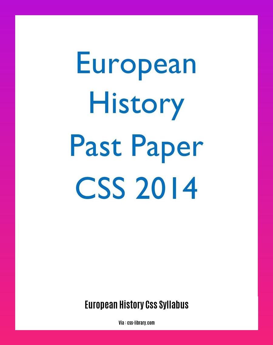 european history css syllabus