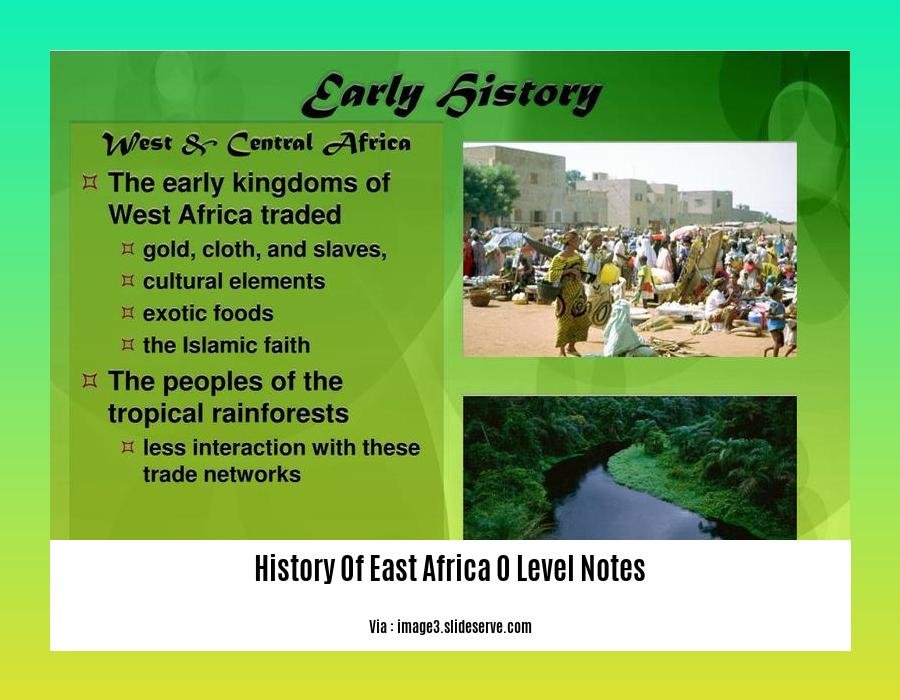 history of east africa o level notes