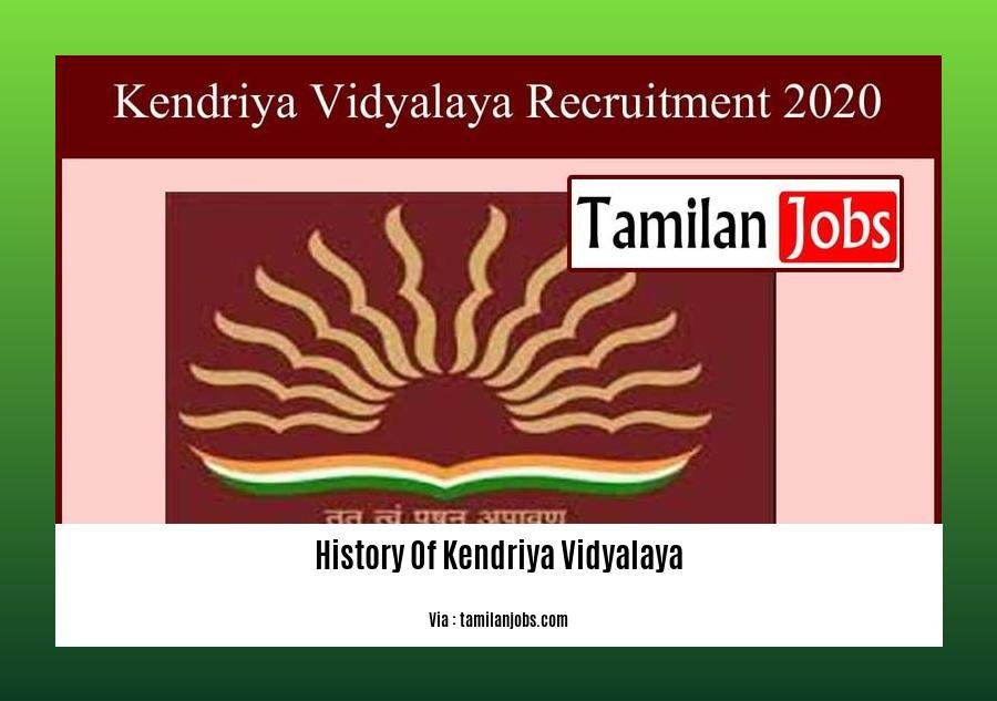 history of kendriya vidyalaya