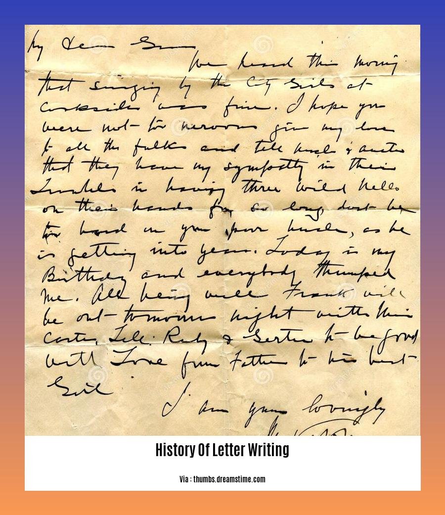 history of letter writing