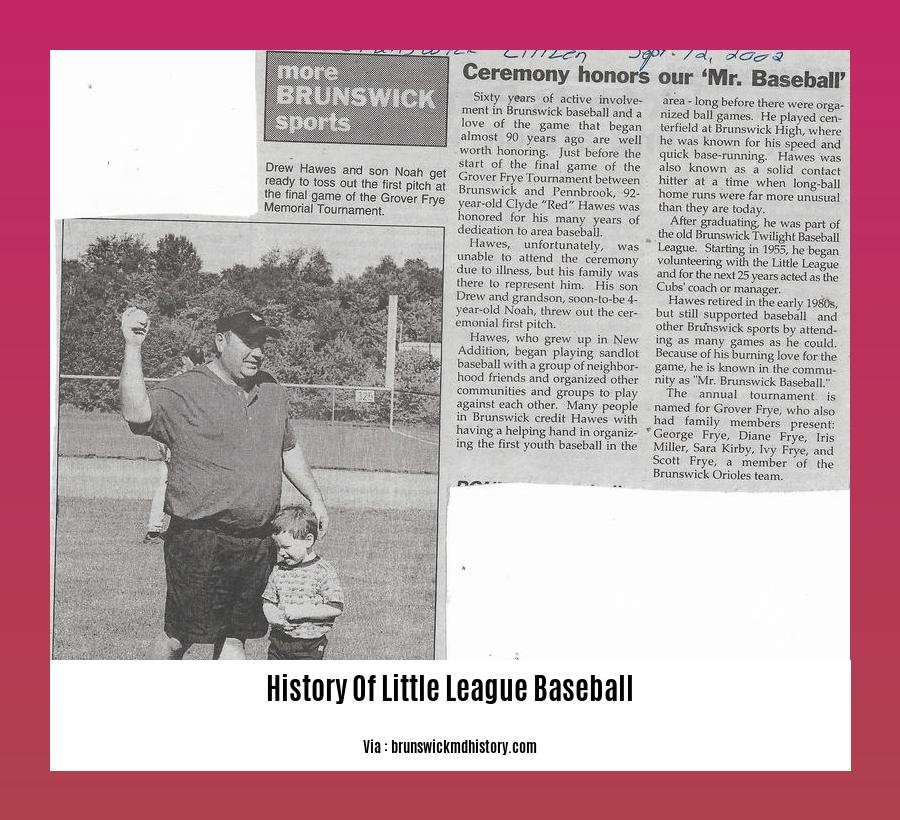 history of little league baseball