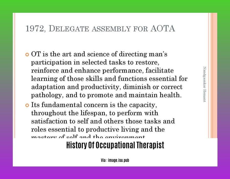 A Century of Transformation: The History of Occupational Therapists