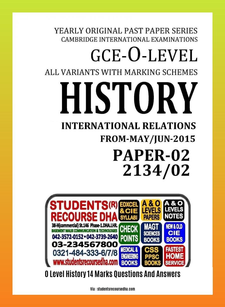 o level history 14 marks questions and answers 2