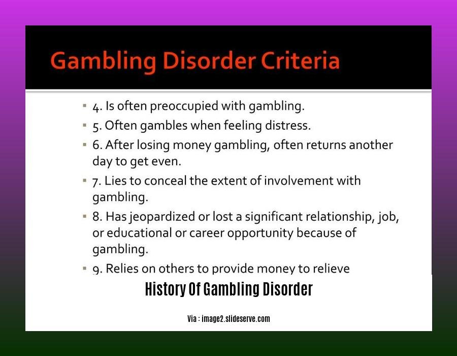 History Of Gambling Disorder