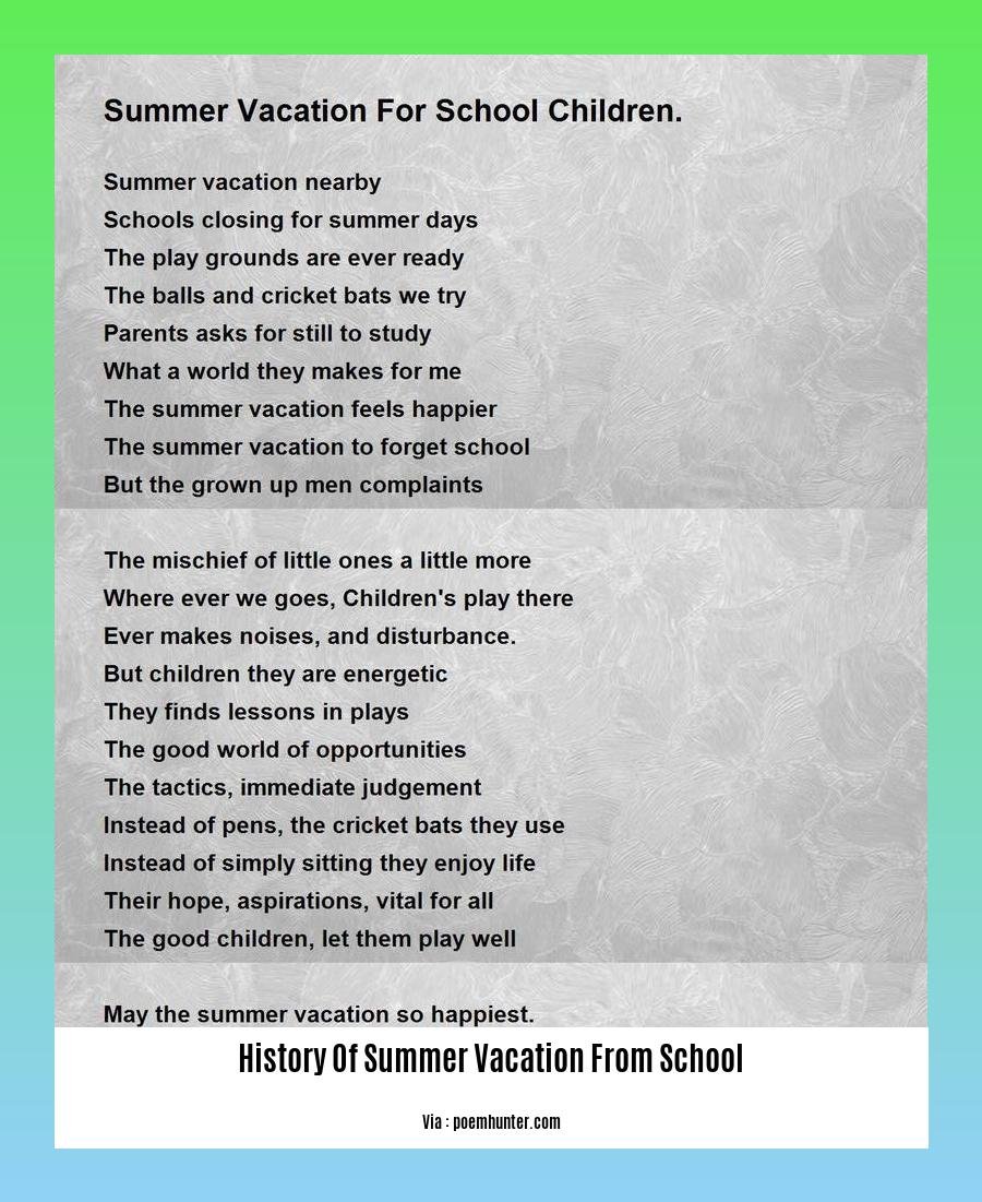 History Of Summer Vacation From School 2