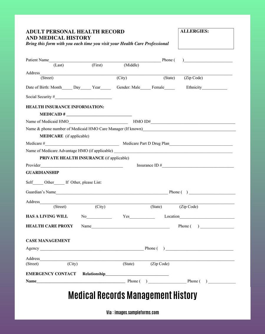 medical records management history 2