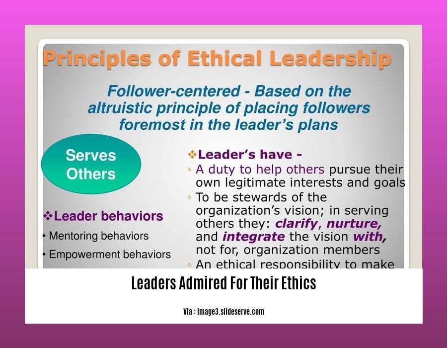 Ethical Leadership: Qualities of Leaders Admired for Their Ethics