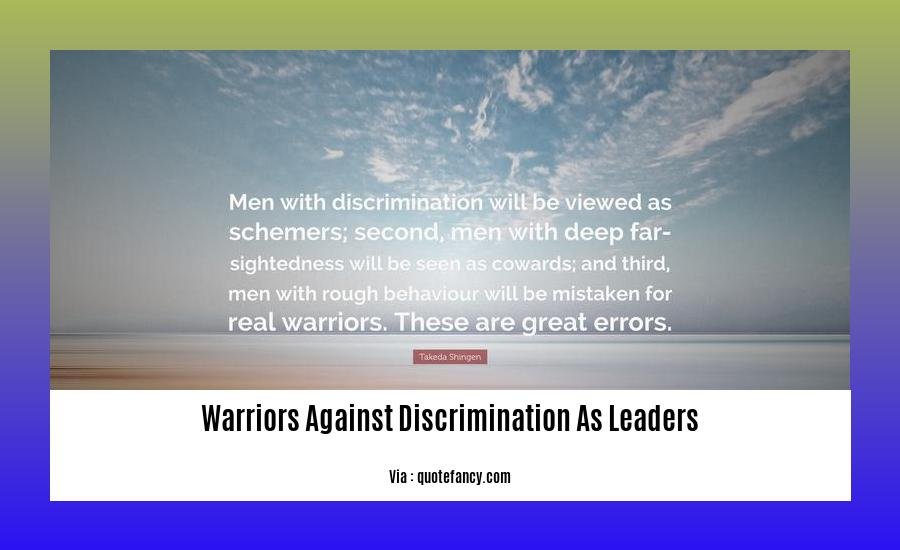 warriors against discrimination as leaders 2