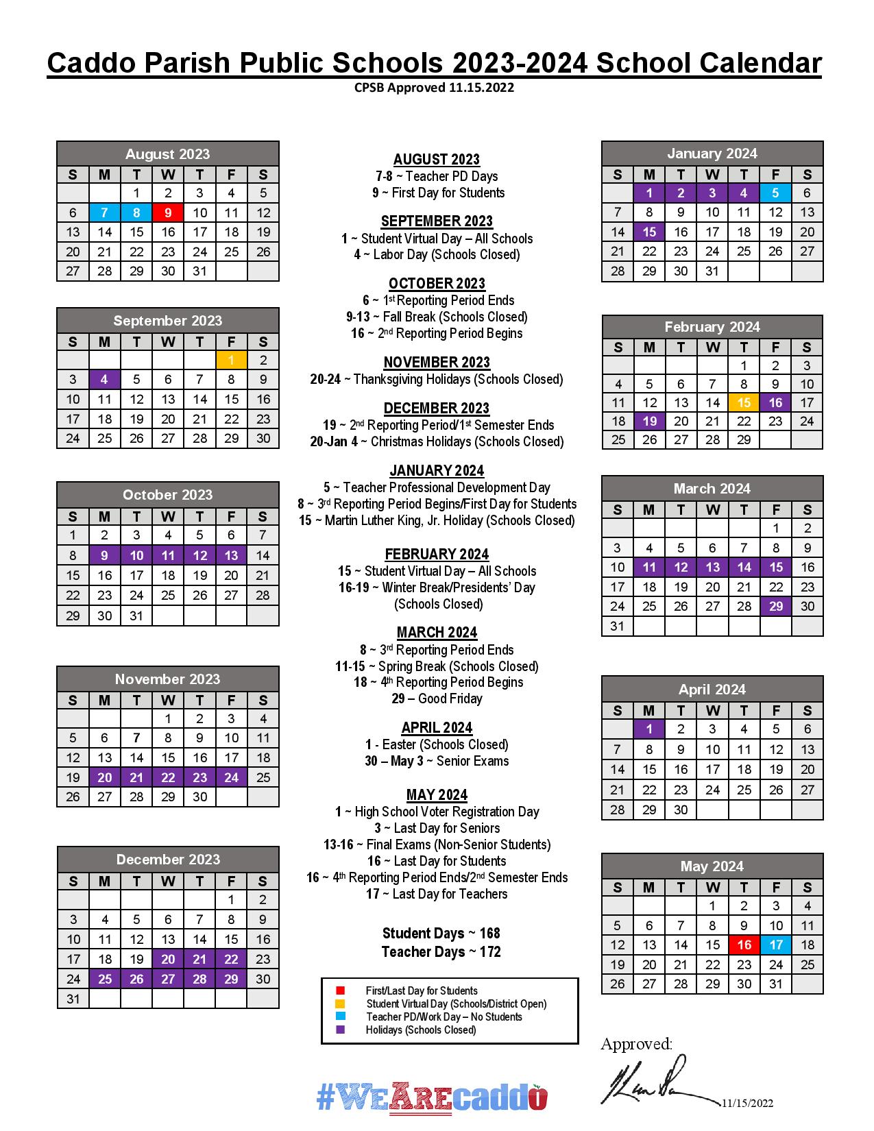 Bossier Parish Schools Calendar 20242025 A Parent's Guide to Key