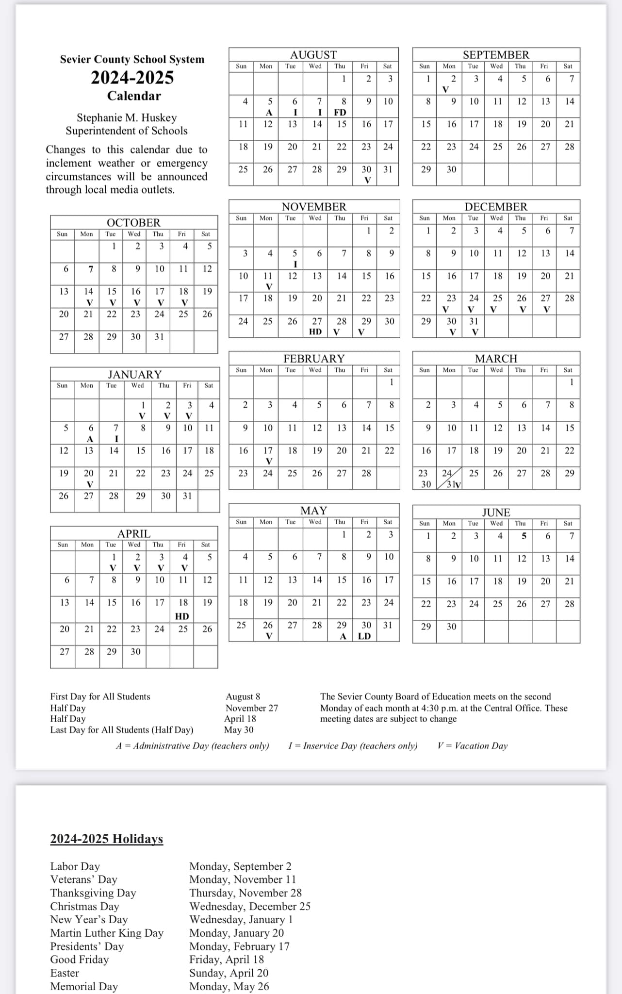 Sevier County Schools Calendar 20242025 Key Dates & Resources